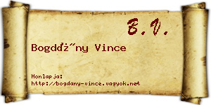 Bogdány Vince névjegykártya