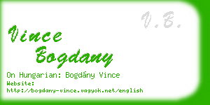 vince bogdany business card