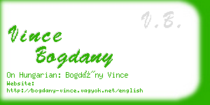 vince bogdany business card